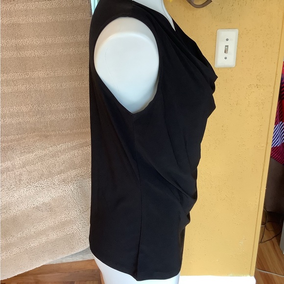 NWOT BLACK DRAPED SLEEVELESS TOP - Picture 3 of 4